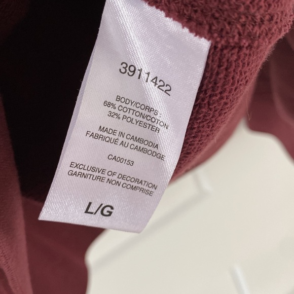 CHAMPION large French terry sweatshirt burgundy logo L - Picture 3 of 4